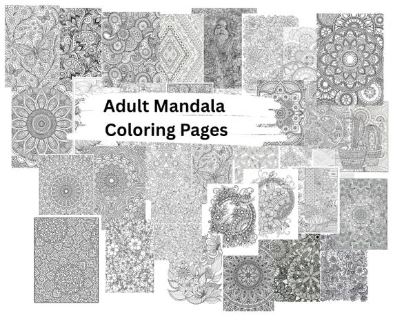 Adult Mandala Coloring Book | 30+ Printable Stress Relief Pages (Instant Download)