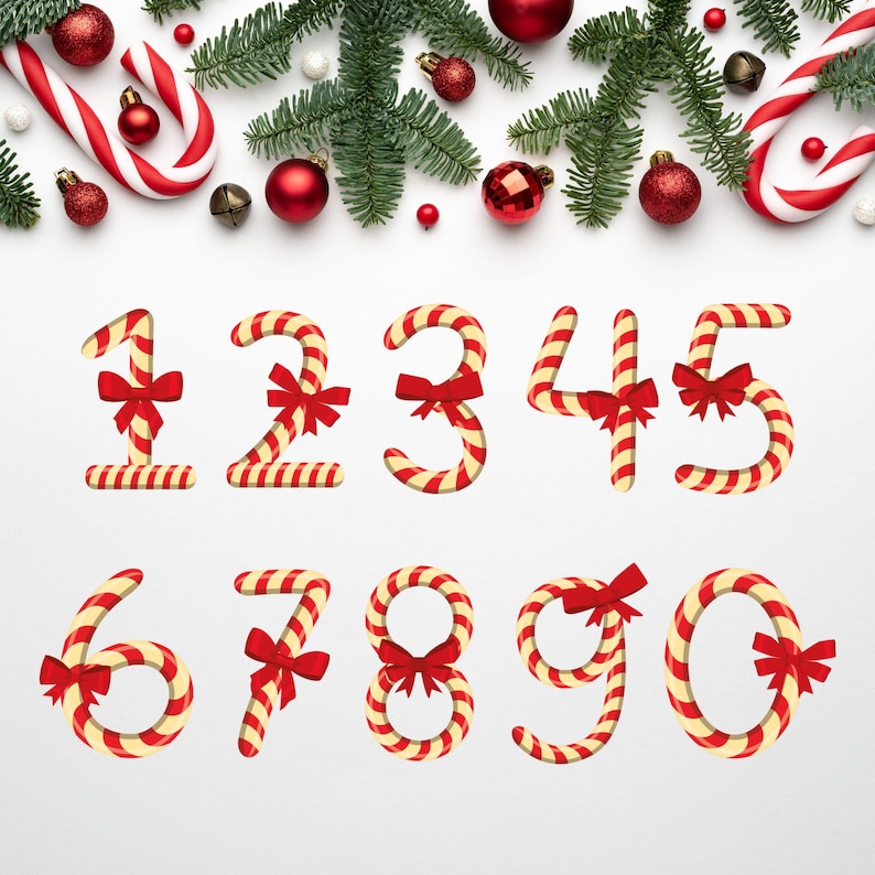 Candy Cane Christmas Alphabet PNG Bundle – Peppermint Letters Clipart ...