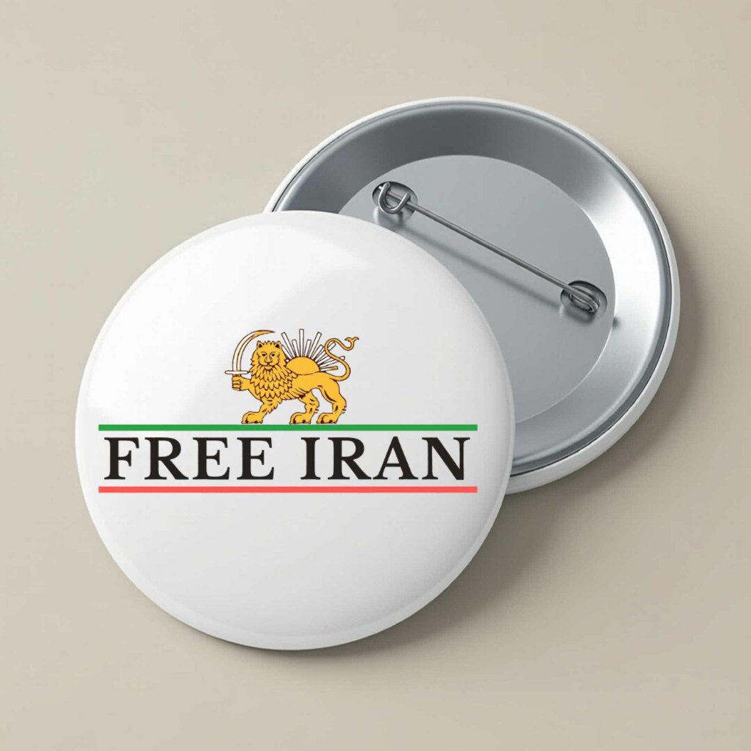 Free Iran Pin Button, Support Iran Protest Pin, Protest Top Woman Life ...
