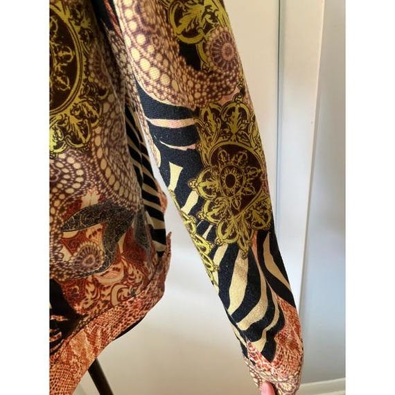 VTG Multicolor Patchwork Zebra  Snakeskin Button … - image 7