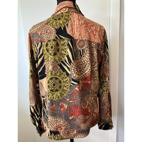 VTG Multicolor Patchwork Zebra  Snakeskin Button … - image 6