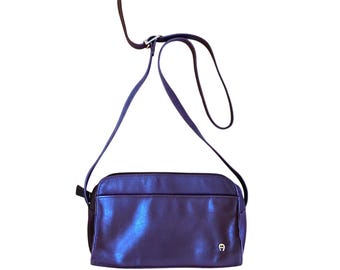 Vintage Etienne Aigner Burgundy Genuine Leather Crossbody Bag Oxblood Gold Logo