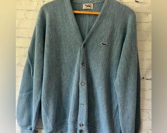 Vintage Size M Crazy Pattern Wool Cardigan Cardigan Jacket 80s 90s