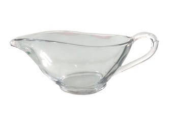 Anchor Hocking Clear Glass Gravy Boat Sauce Server with Handle 8 Inch Long