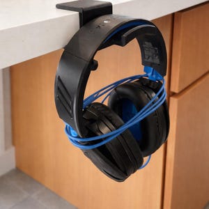 Under-Desk Headphone Holder, Space-Saving Mount, Gaming Office Headset Hook
