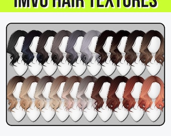 IMVU 20 HQ Hair Texture Pack – Natural Set | Pro Creator PNG Digital Download | Realistic Hair Textures for Avatars