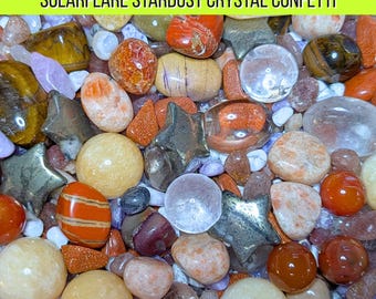 Solarflare Stardust Crystal Confetti | Sun Magic Crystal Mix | Golden Energy Crystal Scoop | Abundance Solar Ritual Crystals | Witchy Decor
