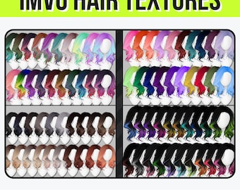 IMVU 80 HQ Hair Texture Pack – [Vibrant / Natural / Fantasy] Styles | Pro Creator PNG Digital Download | Realistic Hair Textures for Avatars