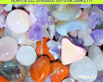 Heartspell Stardust Crystal Confetti | Love & Self Love Crystal Mix | Pink and Heart Crystals | Witchy Altar Decor | Crystal Lucky Scoop
