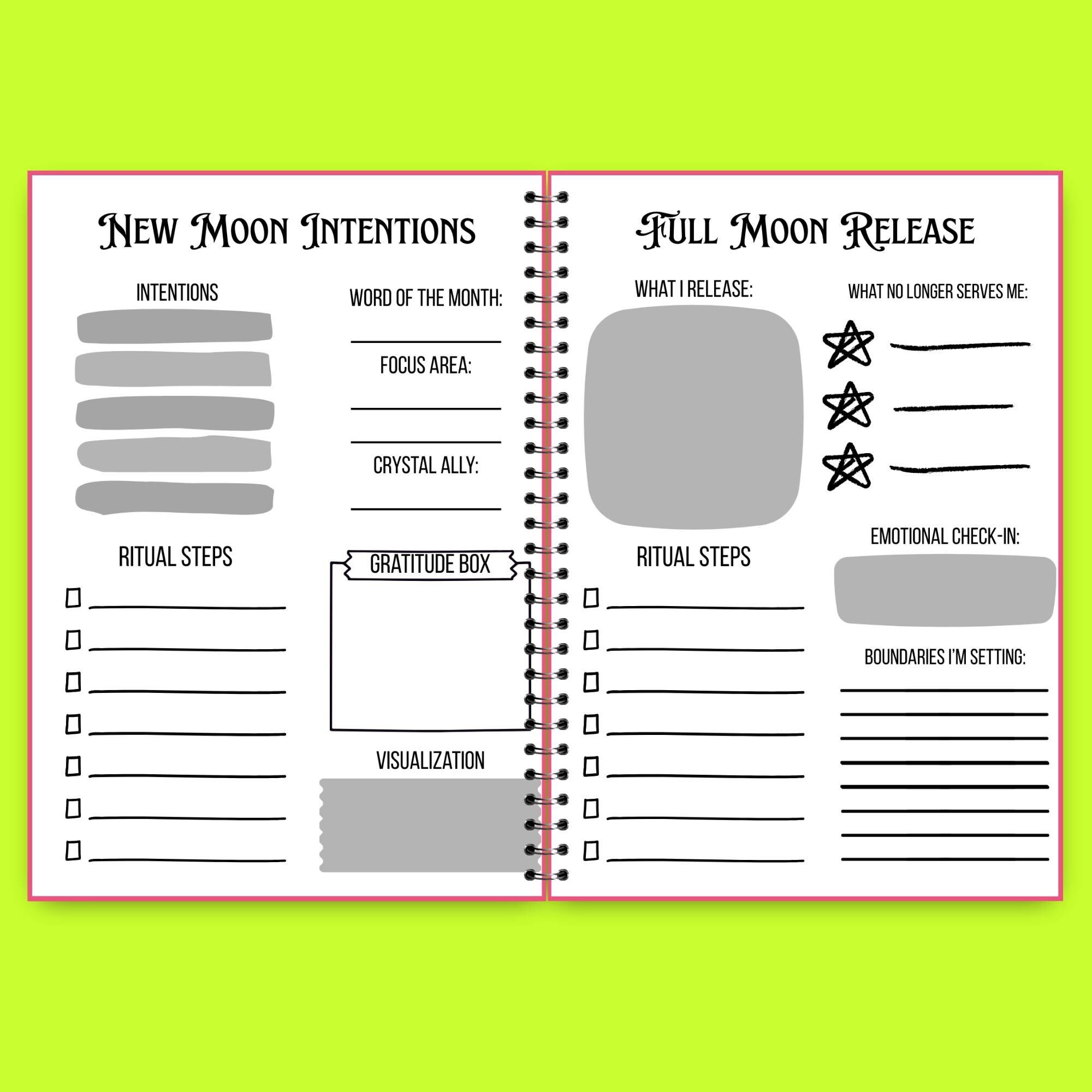 Phase Tracker 2026-2027 Lunar Ritual Planner | Moon Phase Tracker Printable | Witchy ...