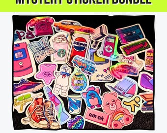 Nostalgia Sticker Mystery Pack | 70s Throwback, 80s Vibes, 90s Kid, Y2K Aesthetic | Holographic or Glossy | Retro Stickers | Water Resistant