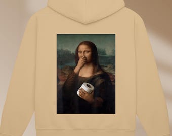 Funny Mona Lisa Toilet Paper Print PNG – Humorous Bathroom Renaissance Art, Classic Painting Parody Graphic