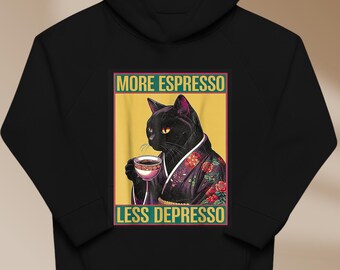 More Espresso Less Depresso Kimono Cat Japanese PNG