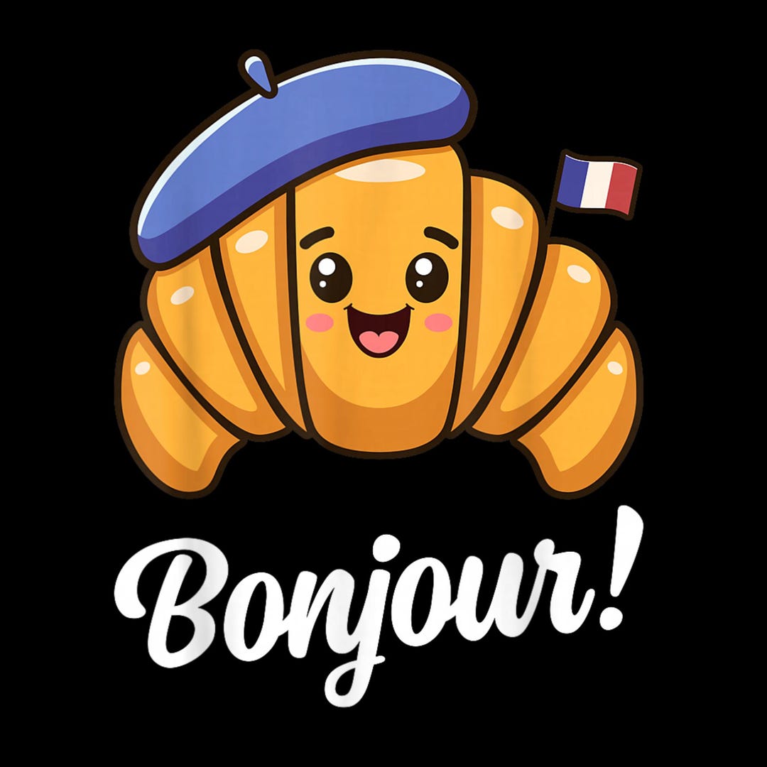 Croissant Bonjour PNG, French Bakery Clipart (digital Download) - Etsy, image size:1080x1080