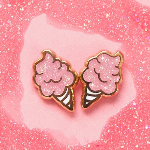 Cotton Candy Earrings Hard Enamel Candy Earring Stud Sweet Etsy