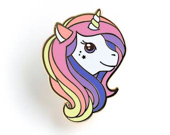 SALE Rainbow Unicorn Enamel Pin - Hard Enamel Pin Cloisonné Unicorn Lapel Pin Rainbow Unicorn Pin Unicorn Kawaii Pin Magical Unicorn Brooch