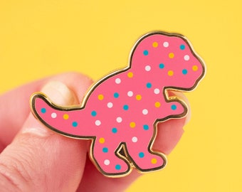 Trex Dino Cookie Pin - Hard Enamel Pin Jurassic Park Lapel Pin Dinosaur Pin Dino Pin Dinosaur Brooch Circus Cookie Pin Tyrannosaurus Pin