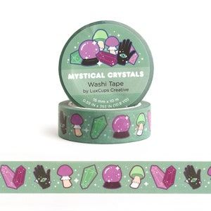 SALE Mystical Crystals Washi Tape - Kawaii Washi Tape Decorative Tape Paper Tape Crafting Tape Stationery Craft Tape Healing Crystals Tape