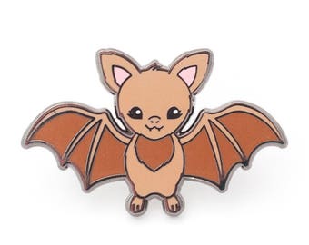 Brown Bat Enamel Pin - Hard Enamel Pin Bat Pin Vampire Bat Pin Badge Kawaii Pin Bat Brooch Spooky Enamel Pin Halloween Pin Halloween Jewelry