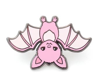 Pink Bat Enamel Pin - Hard Enamel Pin Bat Pin Vampire Bat Pin Badge Kawaii Pin Bat Brooch Spooky Enamel Pin Halloween Pin Halloween Jewelry