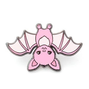 Pink Bat Enamel Pin - Hard Enamel Pin Bat Pin Vampire Bat Pin Badge Kawaii Pin Bat Brooch Spooky Enamel Pin Halloween Pin Halloween Jewelry