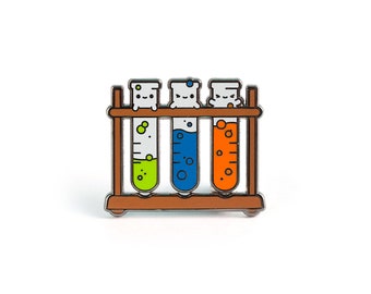 Test Tube Babies Enamel Pin - Test Tube Enamel Pin Cloisonné Science Lapel Pin Scientist Badge Chemistry Kawaii Pin Laboratory Pin Gift