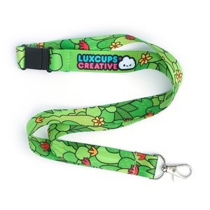 SALE Cacti Lanyard - Cactus Lanyard Badge ID Agave Safety Lanyard Cute Lanyard Prickly Pear Breakaway Lanyard Cactus Flower Lanyard Saguaro