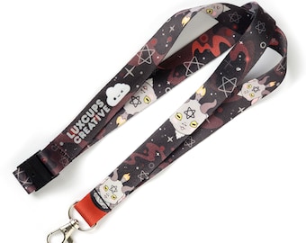 SALE Baphomet Lanyard - Baphometh Spooky Keychain Magick Kawaii Goat Lanyard Occult Baphomet Badge ID Dark Art God of Magick Sabbatic Goat