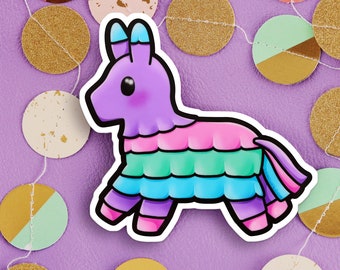 Piñata Sticker - Birthday Party Weather-Proof Vinyl Sticker Donkey Sticker Pinata Laptop Decal Birthday Party Kawaii Sticker Cinco de Mayo