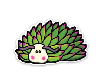 Sea Sheep Sticker - Sea Slug Weather-Proof Vinyl Sticker Leaf Slug Sticker Mollusk Laptop Decal Cute Slug Kawaii Sticker Leaf Sheep Sticker