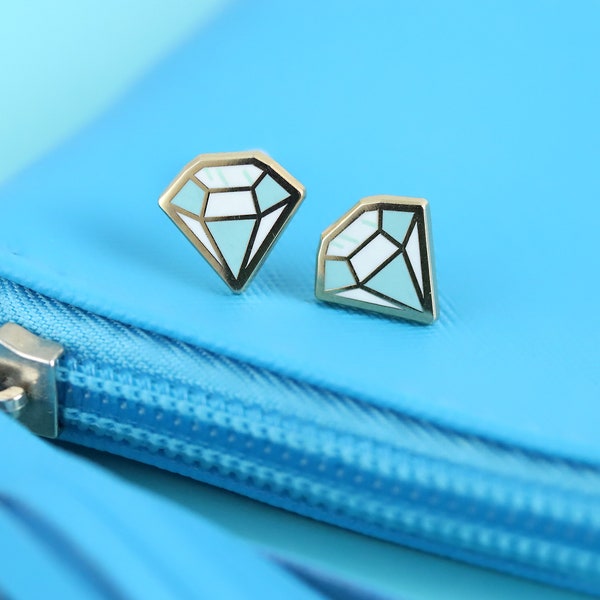 Diamond Earrings - Jewelry Earring Gift Traditional Tattoo Earring Studs Treasure Gold Earrings Diamond Kawaii Earrings Gem Enamel Earrings