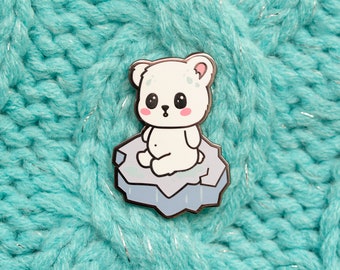 SALE Polar Bear Enamel Pin - Hard Enamel Pin Polar Bear Lapel Pin Artic Pin Bear Pin Save The Polar Bears Pin Kawaii Polar Bear Gift