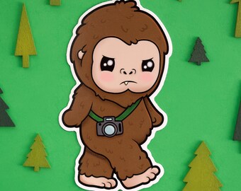 Bigfoot Sticker - Sasquatch Weather-Proof Vinyl Sticker Forest Sticker Great Ape Laptop Decal humanoid Kawaii Sticker Cute Hairy Car Decal