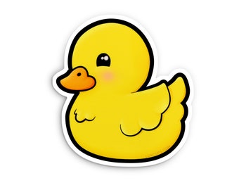 Rubber Ducky Sticker - Cute Duck Weather-Proof Vinyl Sticker Cute Toy Sticker Bubble Bath Laptop Decal Bathtub Kawaii Sticker Toy Duck Decal