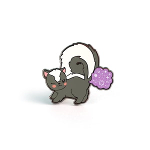 Skunky Spice Enamel Pin - Skunk Enamel Pin Cloisonné Polecat Lapel Pin Stinky Badge Smelly Kawaii Pin Perfume Gift Skunk Enamel Pin Gift