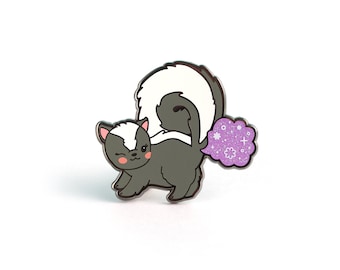 Skunky Spice Enamel Pin - Skunk Enamel Pin Cloisonné Polecat Lapel Pin Stinky Badge Smelly Kawaii Pin Perfume Gift Skunk Enamel Pin Gift