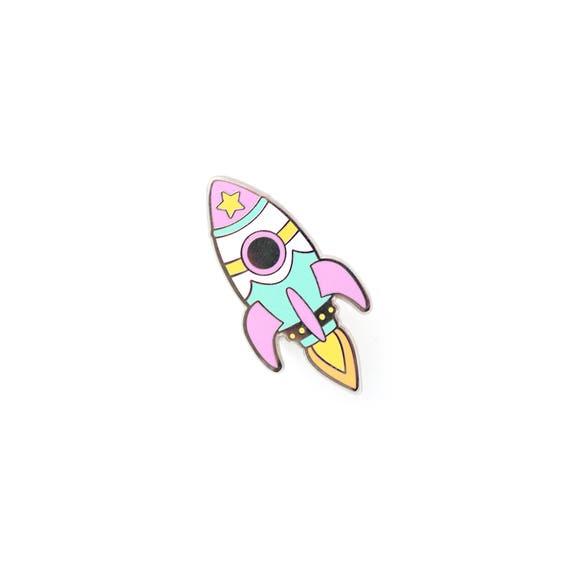 Nasa Retro Rocket Enamel Pin