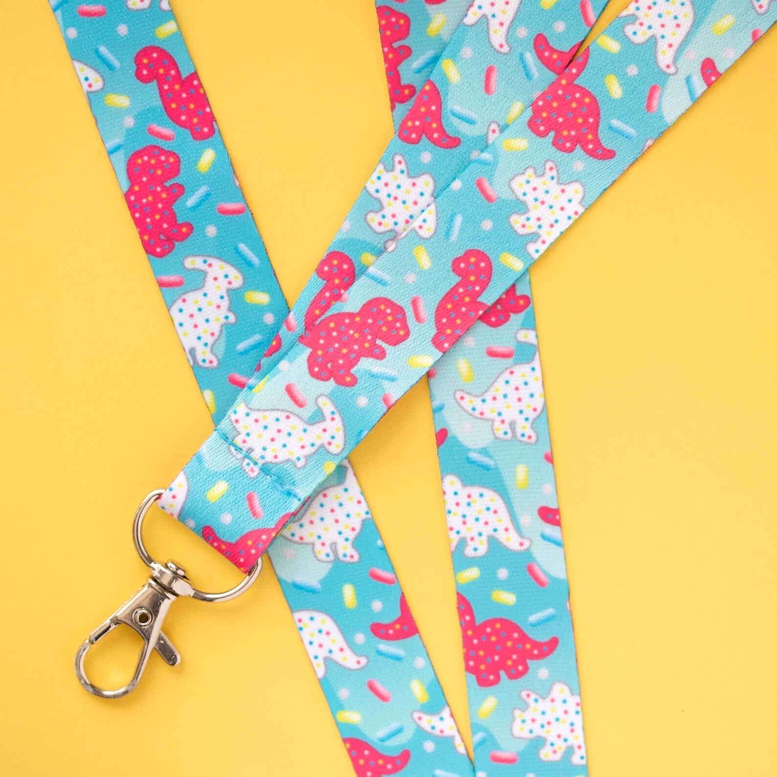 Dino Cookie Lanyard Breakaway Lanyard School Badge Lanyard Etsy