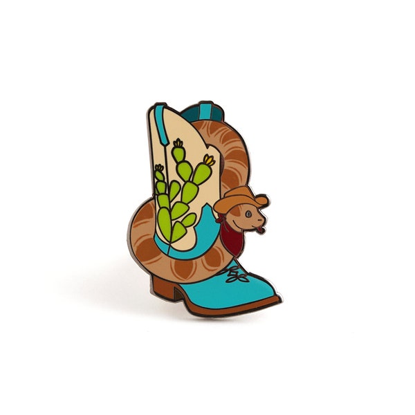 Snake In My Boot Enamel Pin - Hard Enamel Pin Cloisonné Texas Lapel Pin Rattlesnake Badge Boots Kawaii Pin Reptile Pin Toy Story Badge