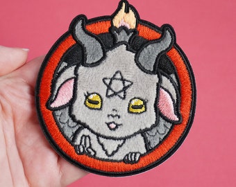Baphomet Patch Sticker - Baphometh Patch Spooky Magick Kawaii Goat Pin Occult Sigil of Baphomet Dark Art God of Magick Sabbatic Goat