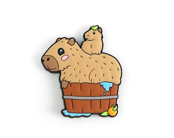 Capybara Cuties Magnet -  Capybara Fridge Magnet Coconut Doggy Locker Magnet Mammal Magnet Gift Rodent PVC Magnet Cute Magnet Magnetic Charm