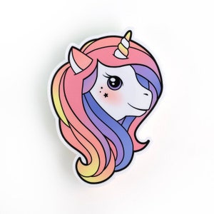SALE Rainbow Unicorn Sticker -Unicorn Weather-Proof Vinyl Sticker Cryptid Sticker Magical Laptop Decal Rainbow Kawaii Sticker Pegasus Decal