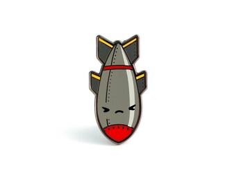 SALE Bombs Away Enamel Pin - Nuclear Bomb Hard Enamel Pin Cloisonné Atom Bomb Lapel Pin Warhead Badge Explosion Kawaii Pin Bomb Enamel Bomb