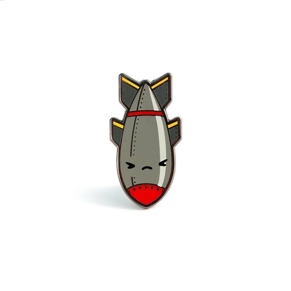 SALE Bombs Away Enamel Pin - Nuclear Bomb Hard Enamel Pin Cloisonné Atom Bomb Lapel Pin Warhead Badge Explosion Kawaii Pin Bomb Enamel Bomb