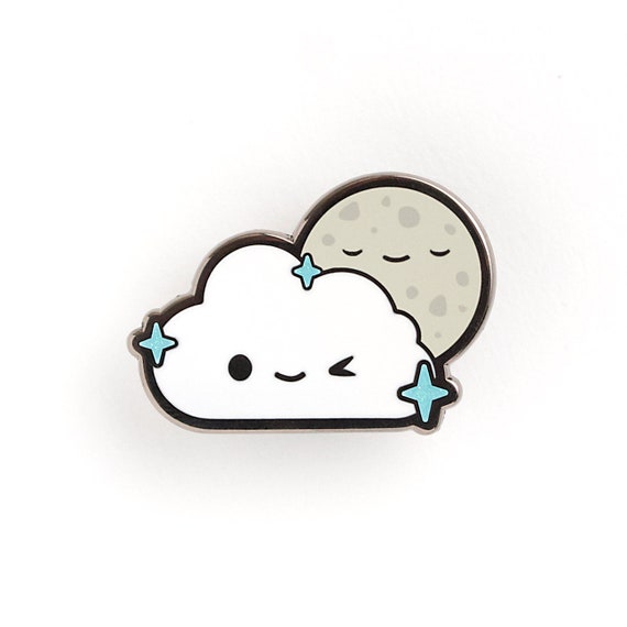 Sparkle Cloud Pin Happy Cloud Hard Enamel Pin Kawaii Lapel Pin Cumulus  Cloud Pin Lunar Moonlight Moon Pin Night Sky Cloud Gift Pin Badge 