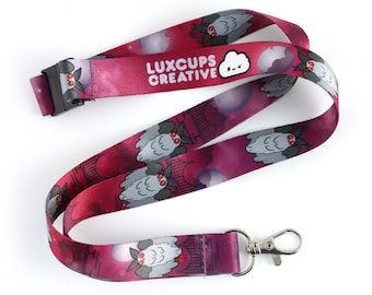 Mothman Lanyard - Cute Moth Lanyard Paranormal Badge ID Spooky Safety Lanyard Cute Lanyard Spooky Breakaway Lanyard  Cryptid Lanyard Kawaii