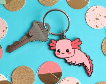 SALE Axolotl Keychain - Kawaii Keychain Gift Amphibian Cute Key Charm Mexico City Gift Keyring Aquatic Keychain Water Sprite Kawaii Keyring