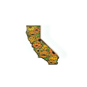 California Poppy Enamel Pin - California Enamel Pin Cute Flower Lapel Pin Poppy Badge State Flower Kawaii Gift Kawaii Pin Cloisonné Badge