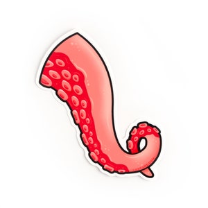 SALE Tentacle Sticker - Octopus Weather-Proof Sticker, Halloween Vinyl Sticker, Spooky Stickers, Kraken Laptop Decal, Cephalopod Car Decal