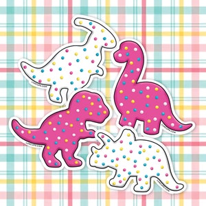 Dino Cookie Sticker Pack - Dinosaur Stickers Triceratops Sticker Tyrannosaurus Sticker Brachiosaurus Sticker Parasaurolophus Sticker Vinyl